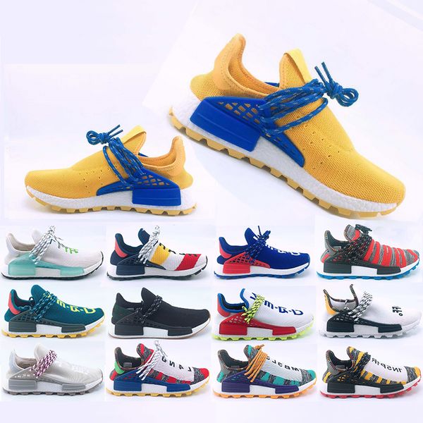 

New Classic Human Race Hu trail Running shoes Men Women Pharrell Williams Yellow noble ink core Black Designer Sports Trainers Sneaker 36-47