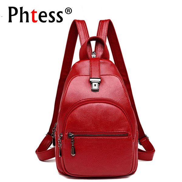 

2018 small leather backpacks for girls sac a dos female travel shoulder bag mochilas rucksacks for girl ladies bagpack small