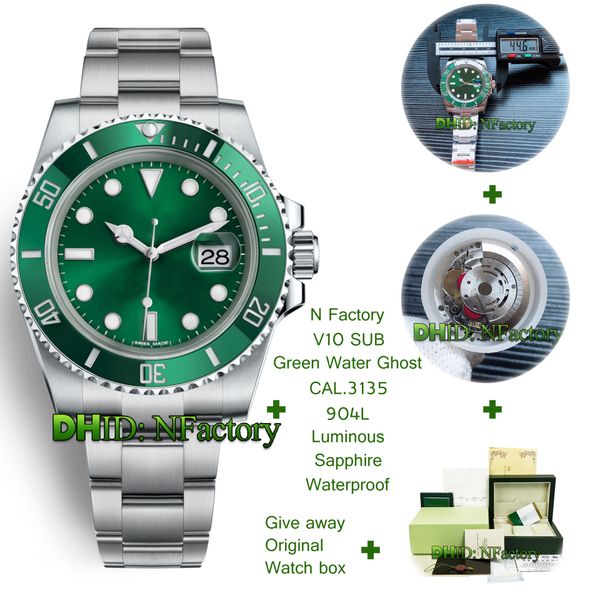 

n v10 sub luxury mens watch 40mm 116610lv 904l steel cal.2836/3135 automatic movement effect ceramics calendar waterproof watch sapphire, Slivery;brown