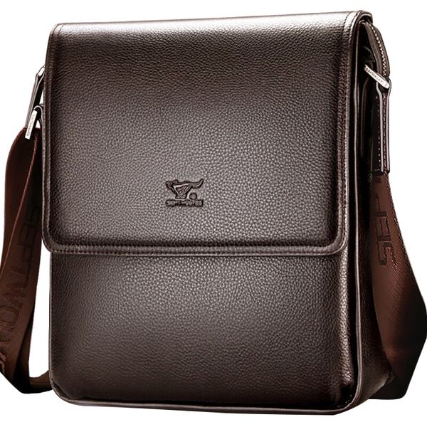 

septwolves fashion men bag genuine leather men messenger bags business causal one shoulder crossbody male shoulder bags