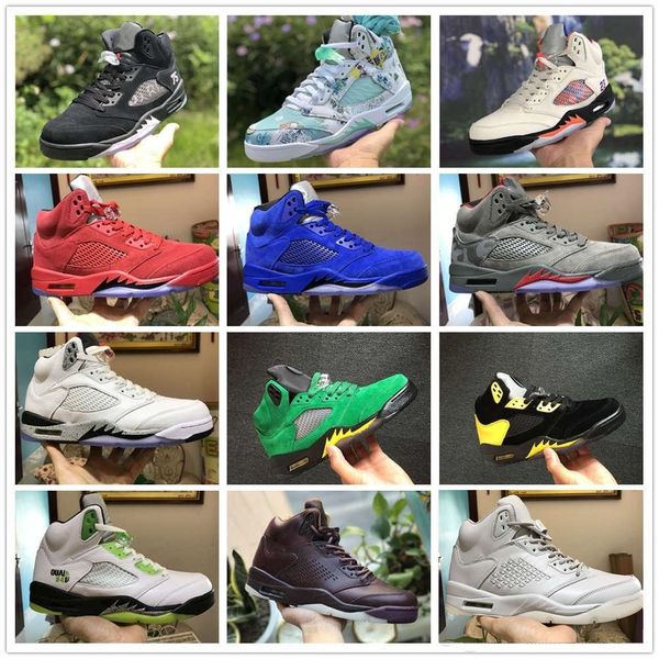 

with box laney 5 5s mens basketball shoes paris grape olympic metallic gold fresh retro prince wings sports sneakers