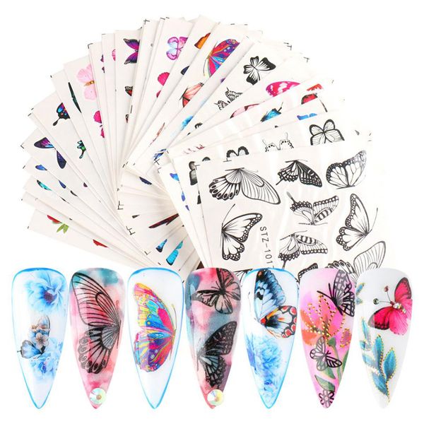 

60x 60 sheets nail art stickers water decals 3d butterfly manicure decor