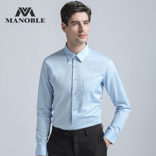 

men's dress shirt 2019 brands new fashion regular fit shirts business long sleeve with cufflink solid color, White;black
