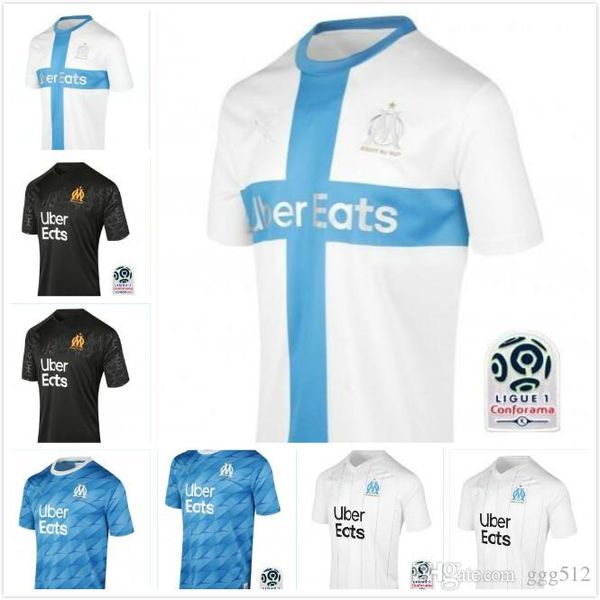 

19 20 марсель олимпик балотелло сто двадцатого футбол джерси 2019 2020 майо de foot паого .gustavo thauvin человека + дети комплекта маек, Black;yellow