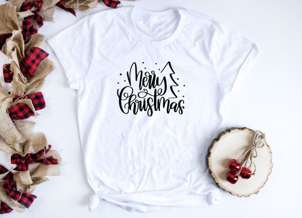 

casual pretty gift t-shirt grunge tumblr goht quote tees merry christmas shirt women fashion grunge tree graphic slogan cotton, White