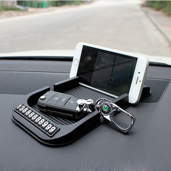 

car dashboard anti-slip mat with cell phone number silica gel auto non-slip pad for paper towels gps phone auto car accessories