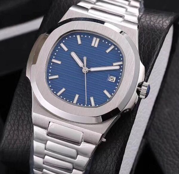 

Top Nautilus Watch Men Automatic Luxury Watches 5711 Silver Strap Blue Stainless Mens Mechanical Orologio di Lusso Wristwatch Date