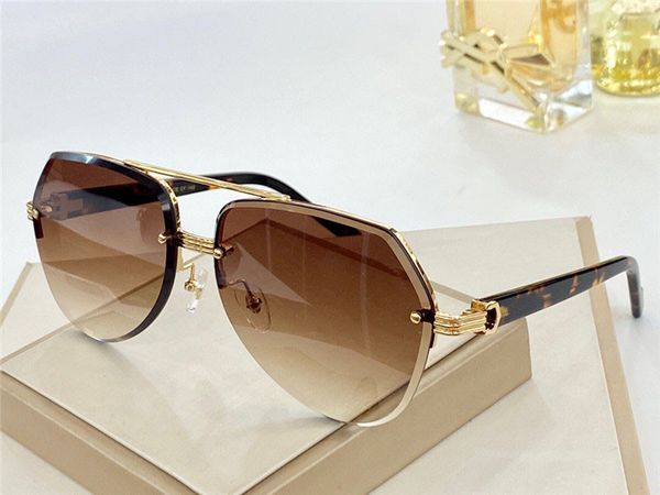 

new fashion cutting sunglasses 0983 simple irregular summer crystal glasse outdoor popular frame frameless protection uv400 wholesale design, White;black