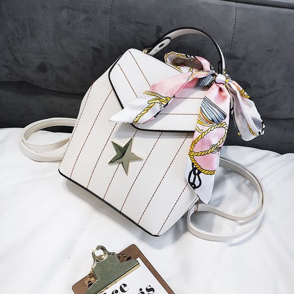 

designer backpack designer scarf shoulder bag fashion women's pinstripe bag pu leather small bag