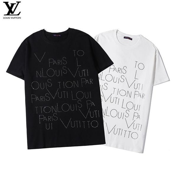 

wholesale designer men's t-shirts brand casual cotton blend short sleeve for summer letter print black and white tee et, White;black