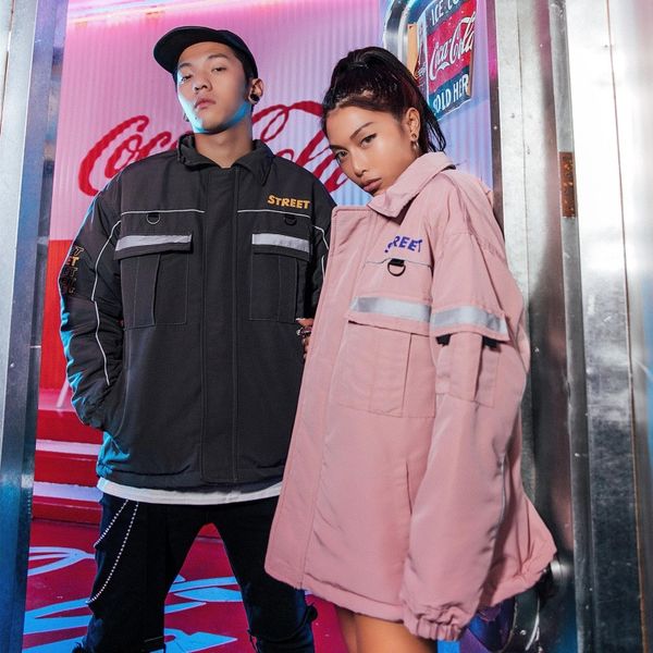 

autumn and winter men's multi-pocket loose turn down collar ins winter tooling cotton men's thick coat, Tan;black