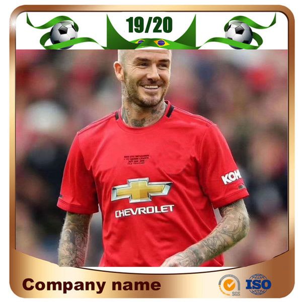 

2019 united veteran team 20th soccer jersey 19/20 home #7 beckham #19 yorke #20 solskjaer soccer shirts #18 scholes football uniforms, Black;yellow