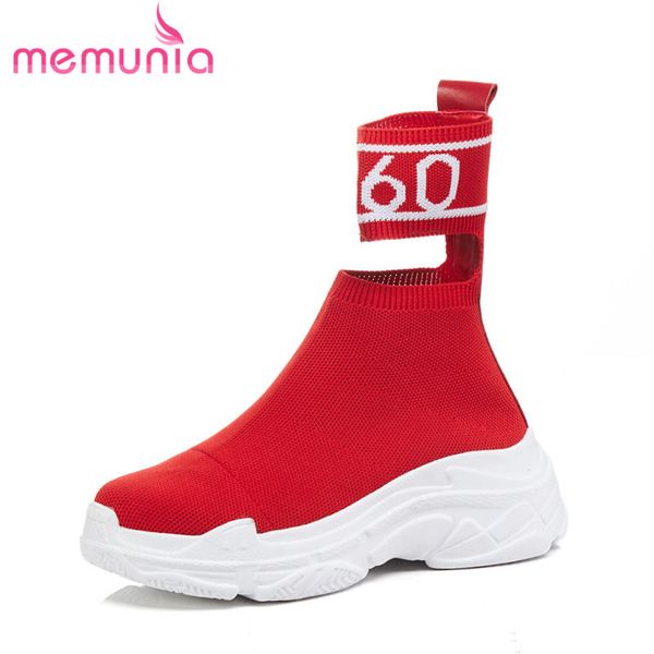 

memunia 2018 fashion ankle boots for women autumn winter boots comfortable low heels platform casual shoes, Black
