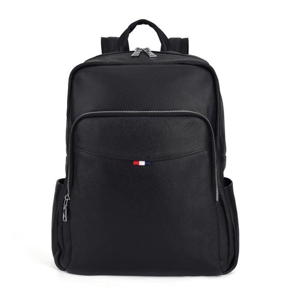 

fashion men backpack casual travel schoolbag men large capacity daily rucksack genuine leather lapbackpacks
