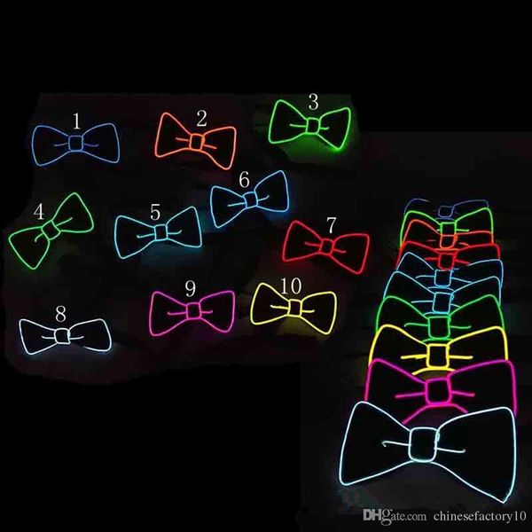 

cool led bow tie glowing neck tie dj bar club evening party halloween festival bow tie el wire light up