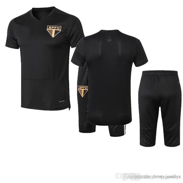 

thailand new 2019 sao paulo training suit sao paulo soccer jersey tracksuit 19 20 jucilei futbol camiseta nene cuevas diego football jersey, Black