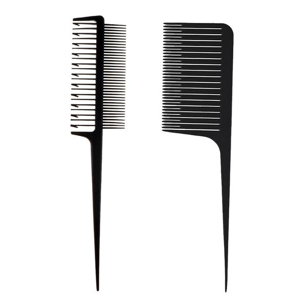 

2x plastic weave highlighting foiling hair comb salon styling hair combs, Silver