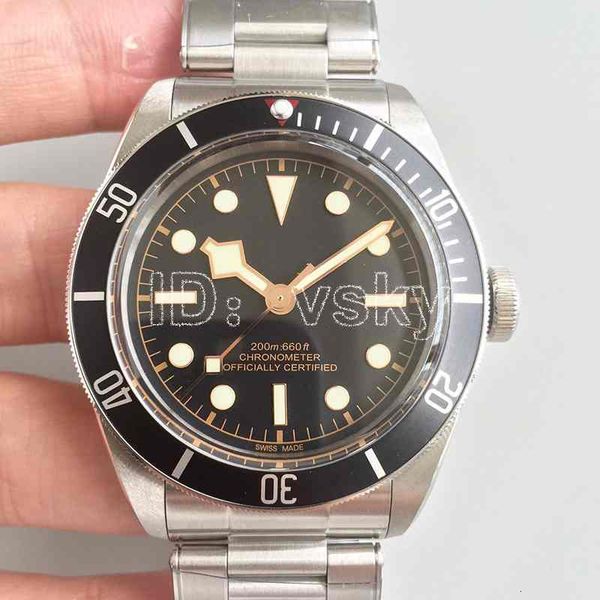 

udorrr luxury mens watch stainless steel automatic heritage black bay rotor montres designer men's watches mechanical wristwatches, Slivery;brown