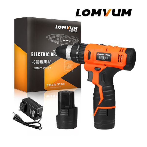 

lomvum 24v multi-function cordless screwdriver lithium/ battery electric double speed adjustment mini drill press motor torsion