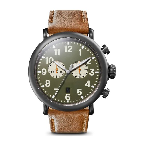 

2019 luxury men watch oem watch leather men chronograph watch, Slivery;brown