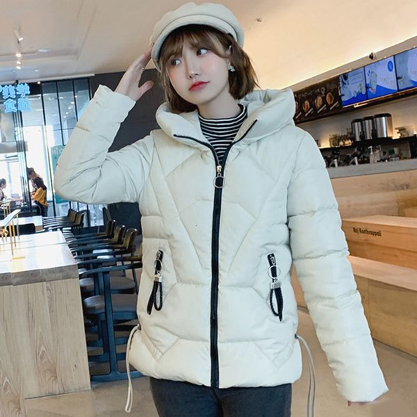 

2019 buy winter jacket women 5 colors slim hooded women's jacket cotton coated women's casual short park, Black