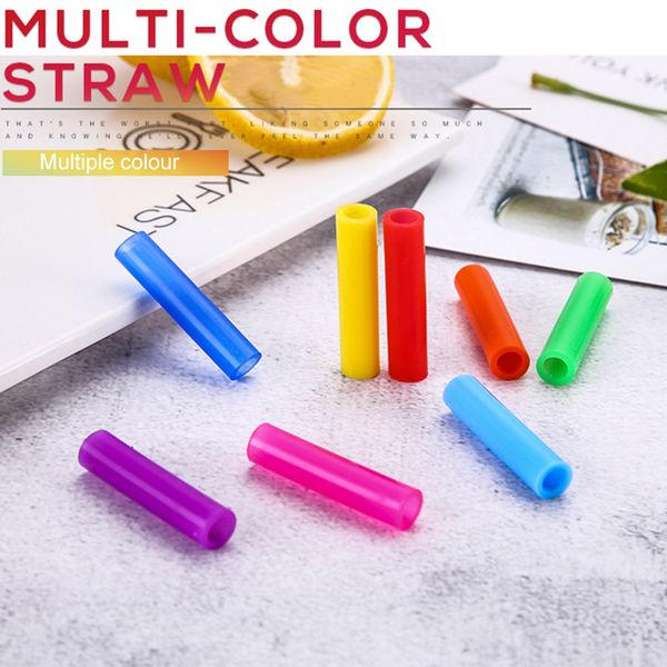 

6pcs / комплект многоразовые из нержавеющей стали соломка straight бент трубочки с силиконовыми накладками для горячего холодного напитка с