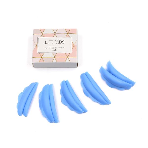 

false eyelashes 5 pairs/pack blue soft silicone grafting eyelash perm pad 3d under eye gel patch curler sticker warps tools