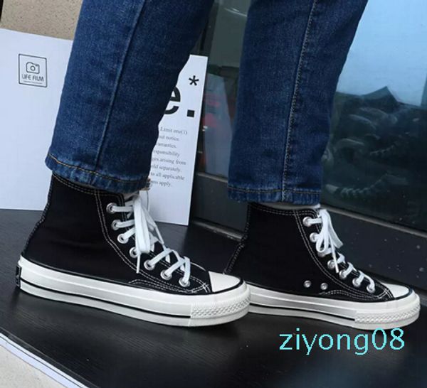 

2020 drop shipping brand new 15 colors all size 35-46 high low classic canvas sneakers men's women's casual shoes z08, Black
