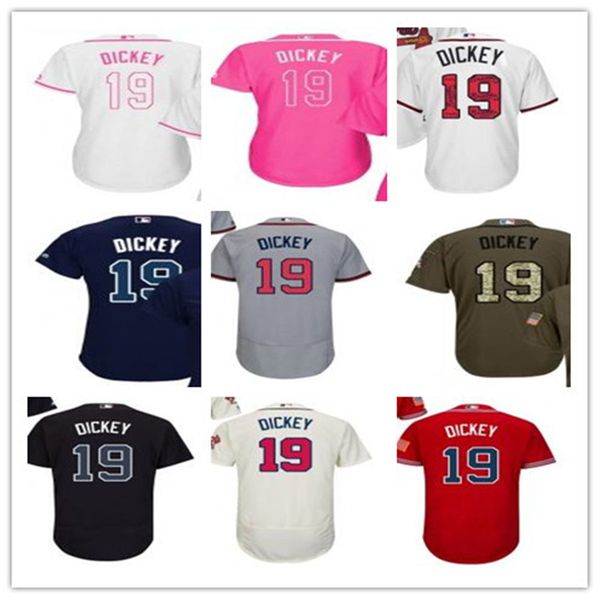 

custom atlanta atlantabraves 19 r.a. dickey baseball jersey braves baseball wear men women youth jerseys, Blue;black