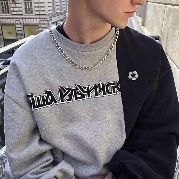 

18fw goschinskiy logo sweater vintage high street fashion color matching oversized hip hop men women designer couple sweater, Black
