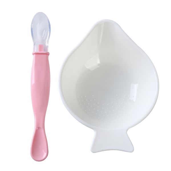 

2pcs set baby feeding food tableware eco-friendly toddle kids dishes baby child eating dinnerware anti-training bowl spoon