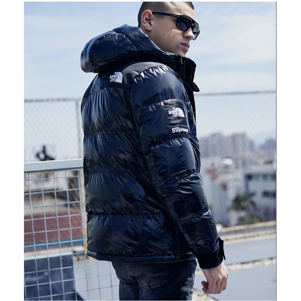

mens down parkas fashion thick letter embroidery casual coat mens long sleeve hooded outerwear, Black