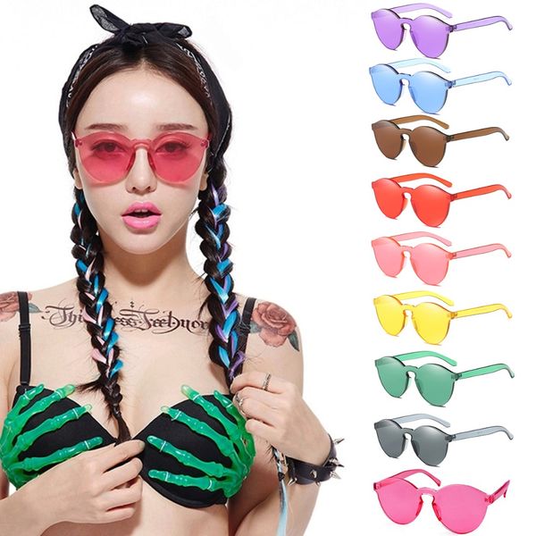 

fashion women rimless frame transparent glasses shades sun glasses uv400 goggles