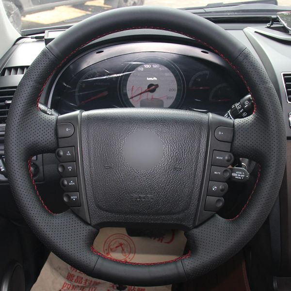 

black natural leather car steering wheel cover for ssangyong rexton rexton w rodius