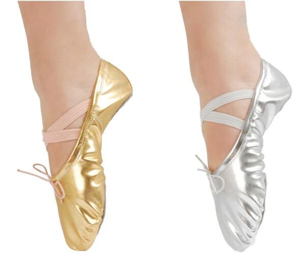 

2017 new kids indoor gold silver women's dancing shoes for girls soft sole ballet dance shoes size 21-39