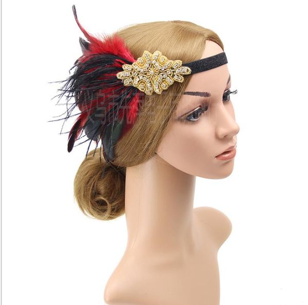

feather headband hair band bride headband, Silver