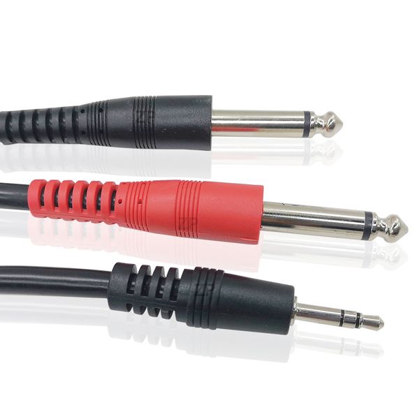 

6FT 1/8" 3.5mm Male TRS to Dual 1/4" 2x6.35mm Male TS Mono Y-Cable fr Microphone