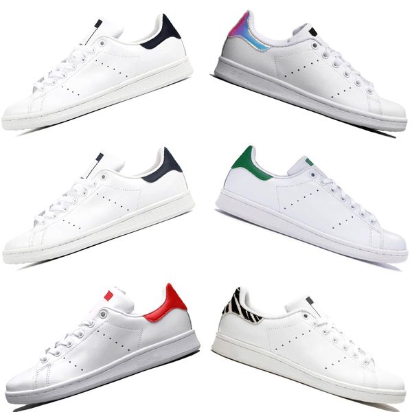 

2020 fashion stan smith flat sneakers biack navy bule gold rainbow green red for woman man size 36-45, Black