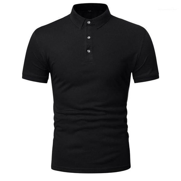 

male clothes mens summer solid color polo shirt casual slim fit short sleeve lapel neck designer polos, White;black