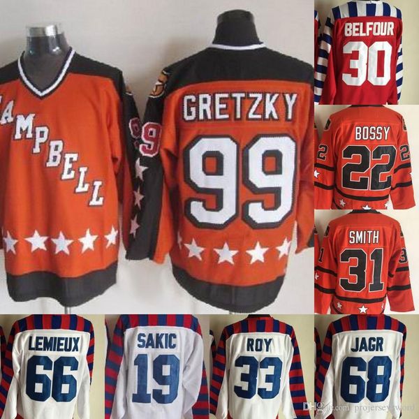 

Campbell All Star Game 99 Wayne Gretzky 19 Steve Yzerman 66 Mario Lemieu 1 Eddie Giacomin 11 Mark Messier 33 Roy Stitched Hockey Jerseys