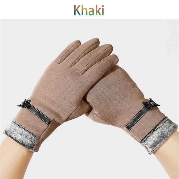 

women winter gloves outdoor sports riding gloves fleece bionic leather warm windproof guantes invierno luvas de inverno, Blue;gray