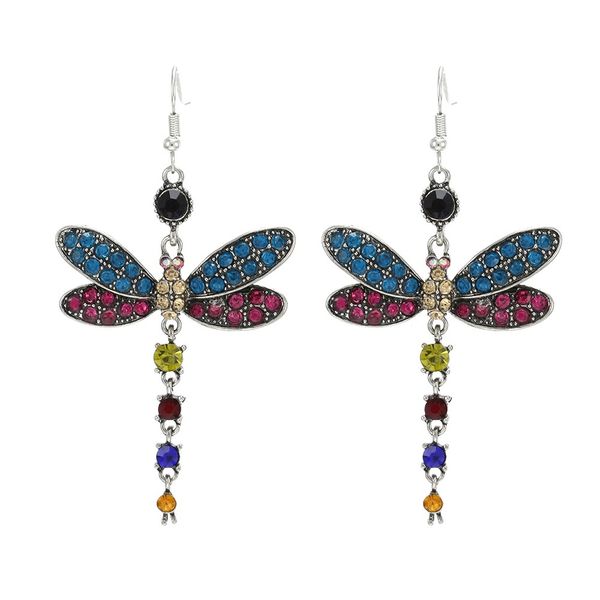 

selling new dragonfly earrings women's personality animal dragonfly pendant earrings jewelry, Golden;silver