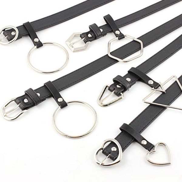 

hobbylane women fashion waist belt with decorative ring 100cm, Black;brown