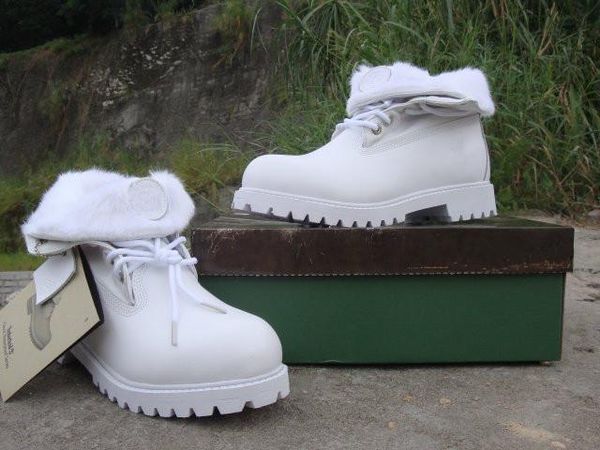 

original wholesale womens work boots timber white warm wool roll lapel first layer cowhide outsole hiking and sport shoes