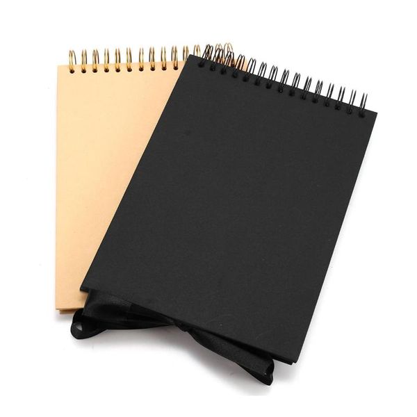 

albums&books diy a4 size black 80 page kraft paper ribbon bow po retainer anniversary memory birthday wedding gift