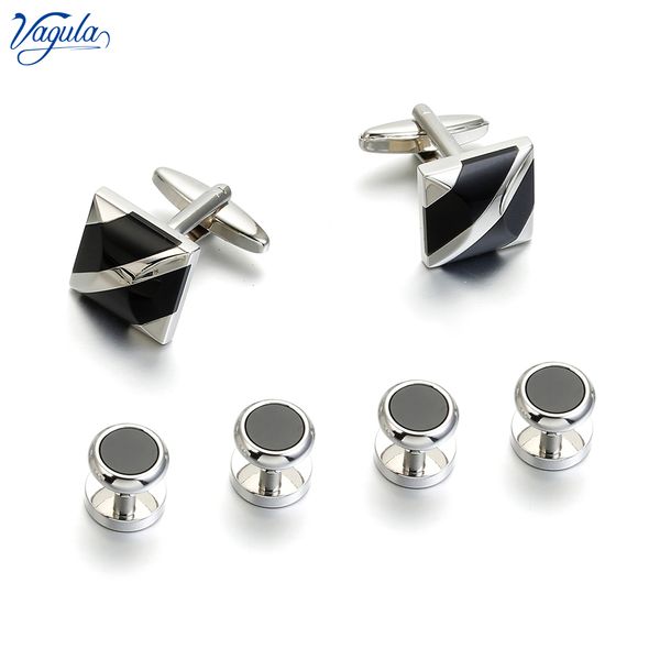 

vagula 6 pcs cufflink collar stud set brand spinki tuxedo gemelos wedding gift men jewelry 442, Silver;golden