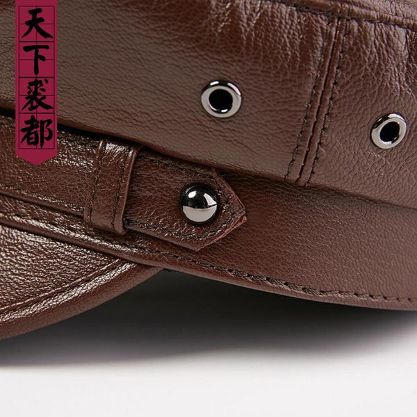 

2019 winter autumn men/women genuine sheepskin leather navy hats european/american real sheep leather caps outdoor gorro, Blue;gray