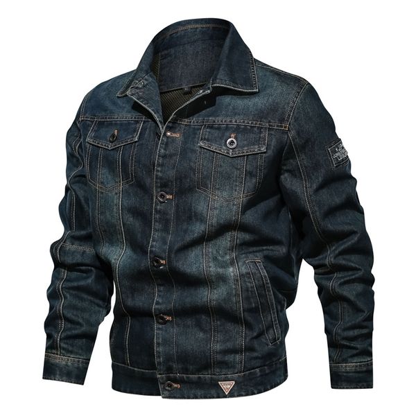 

повседневная мужская джинсовая куртка большого размера с вымытыми пуговицами карманная куртка с отворотом с длинным рукавом сплошной цвет ос, Black;brown