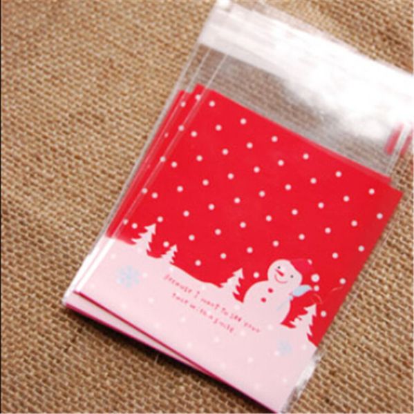 

new year plastic gift bags santa cookies /candy packaging christmas decoration