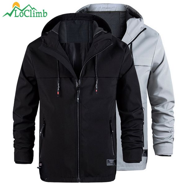 

loclimb outdoor softshell jacket men sport coat men's windbreaker trekking/hiking jackets windproof waterpoof jacket man am371, Blue;black